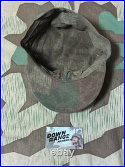 WWII German M43 Cap Splinter Camouflage Original Material, Size 60