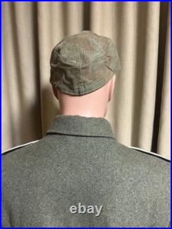 WWII German M43 Cap Splinter Camouflage Original Material, Size 60