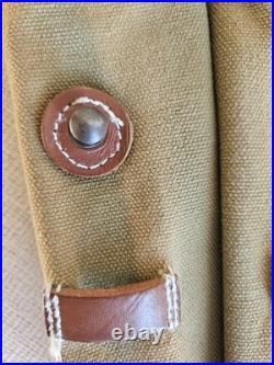 WWII German MP40 Pouches Reproduction Green Canvas withBrown Leather (Luftwaffe)