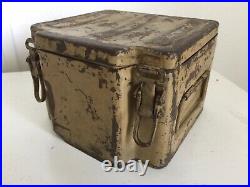 WWII German Metal Box Zundmittel f. Je9. S. Mi. 35 / 6 1/2 Sq X 4 5/8 H