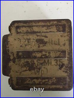 WWII German Metal Box Zundmittel f. Je9. S. Mi. 35 / 6 1/2 Sq X 4 5/8 H