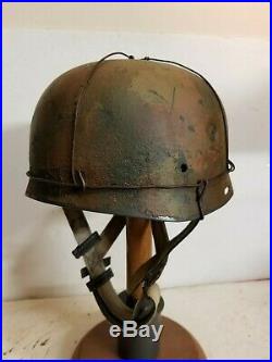 WWII German RARE M37 Fallschirmjager 3 Wire Normandy Paratrooper Helmet