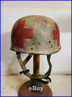 WWII German RARE M37 Fallschirmjager Winter Medic Paratrooper Helmet
