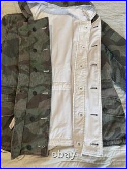 WWII German Splinter Winter Camo Parka Size L Mint Repro