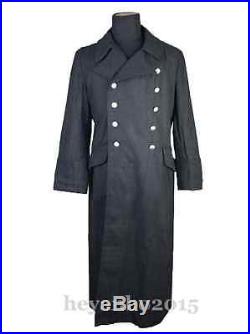 WWII German Ss Elite M32 Black Wool Greatcoat Coat Overcoat S