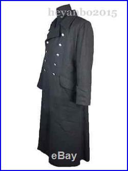 WWII German Ss Elite M32 Black Wool Greatcoat Coat Overcoat XL
