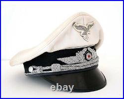 WWII German Summer Visor Cap Reproduction size 7 withpiping & embroidered insignia