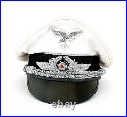 WWII German Summer Visor Cap Reproduction size 7 withpiping & embroidered insignia