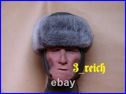 WWII German Wehrmacht Winter Rabbit fur Hat reproduction