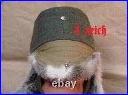 WWII German Wehrmacht Winter Rabbit fur Hat reproduction