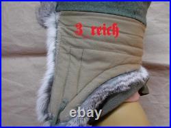 WWII German Wehrmacht Winter Rabbit fur Hat reproduction