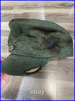 WWII German Wool Hat Feldmutzen Reproduction Professionally Weathered Size 59