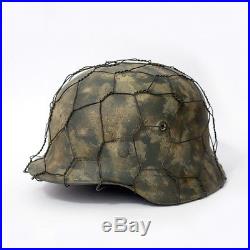 WWII German helmets M35 M40 M42 chicken wire net Aged