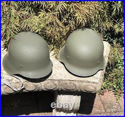 WWII German reproduction Stahlhelms M35, M40, M42. Camo Pattern Application