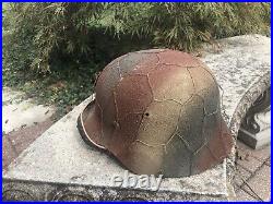 WWII German reproduction Stahlhelms M35, M40, M42. Camo Pattern Application