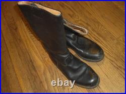 WWII German reproduction black leather marching boots US size 10 1/2 used