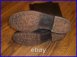 WWII German reproduction black leather marching boots US size 10 1/2 used