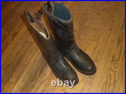 WWII German wood-soled felt-lined black leather winter boots size 10 1/2 WWII German wood-soled felt-lined black leather winter boots size 10 1/2