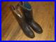 WWII German wood-soled felt-lined black leather winter boots size 10 1/2