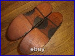 WWII German wood-soled felt-lined black leather winter boots size 10 1/2