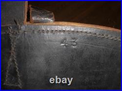 WWII German wood-soled felt-lined black leather winter boots size 10 1/2