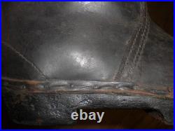 WWII German wood-soled felt-lined black leather winter boots size 10 1/2 WWII German wood-soled felt-lined black leather winter boots size 10 1/2