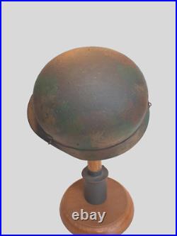 WWII M35 German Helmet with Souvenir US 84th Infantry emblem and battles