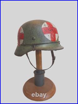 WWII M35 German Medic Sanitat Camo Helmet