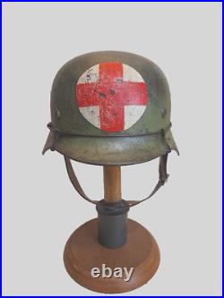 WWII M35 German Medic Sanitat Camo Helmet