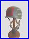 WWII M38 German Fallschirmjager Helmet with Souvenir 1st Inf. Div. Emblem &battles