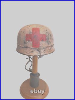 WWII M38 German Winter Fallschirmjager Paratrooper Medic Sanitat Helmet