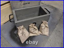 WWII Nazi Germany Reichsbank Chest, Bags, and 3 Real 2 Reichsmarks Collector set