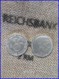 WWII Nazi Germany Reichsbank Chest, Bags, and 3 Real 2 Reichsmarks Collector set