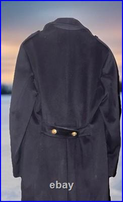 WWII Style German Naval Officer Wool Greatcoat Dressel Saar West Germany 45