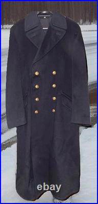 WWII Style German Naval Officer Wool Greatcoat Dressel Saar West Germany 45