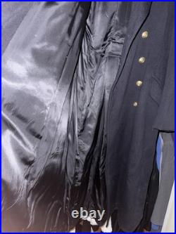 WWII Style German Naval Officer Wool Greatcoat Dressel Saar West Germany 45
