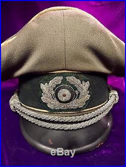 WWII WW2 German Officer Army Infantry WH Visor Hat Cap