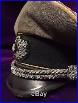 WWII WW2 German Officer Army Infantry WH Visor Hat Cap