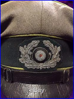 WWII WW2 German Officer Army WH Peaked Visor Hat Cap