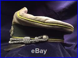 WWII WW2 German Officer Army WH Visor Hat Cap