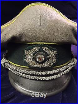 WWII WW2 German Officer Army WH Visor Hat Cap