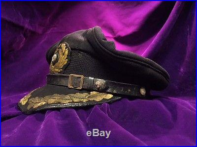 WWII WW2 German U-BOAT Kriegsmarine Captain Visor Hat Cap