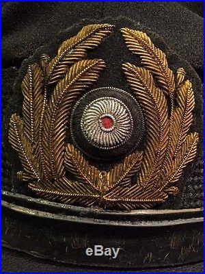 WWII WW2 German U-BOAT Kriegsmarine Captain Visor Hat Cap