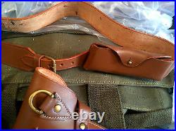 WWI GERMAN MAUSER BOLO HOLSTER & BANDOLIER BROWN Leather LOT OF 5