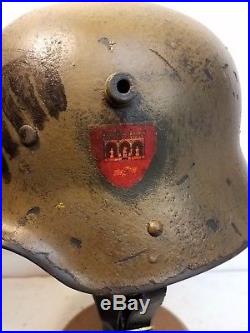 WWI German M16 Freikorp Eagle Helmet with aged liner