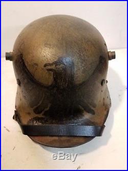 WWI German M16 Freikorp Eagle Helmet with aged liner