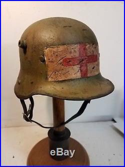 WWI German M16 Medic Helmet with aged liner