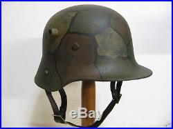 WWI German M17 Camo Helmet Helmet with aged liner