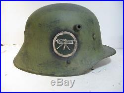 WWI German M17 Machine Gun Kompanie Camo Helmet with aged liner