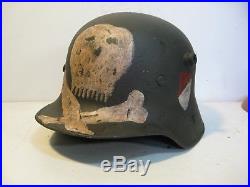 WWI German M17 painted and aged Freikorp Helmet with aged liner